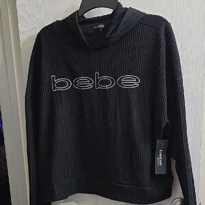 Bebe Sport Black Ribbed Hoodie Size 1X